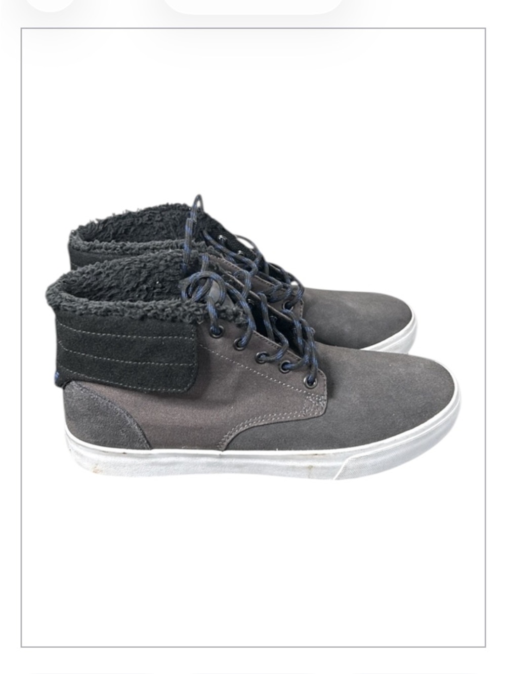 Supra Grey Suede High Top Men’s Sneakers Size 10 Skate Shoes